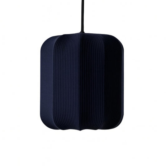 CGC LILA Navy Cylinder Ribbed Stretch Cotton Fabric Lampshade