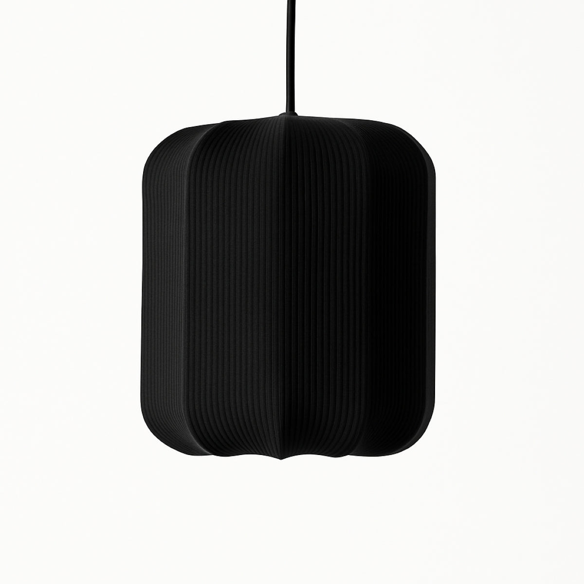 CGC LILA Black Cylinder Ribbed Stretch Cotton Fabric Lampshade