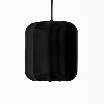 CGC LILA Black Cylinder Ribbed Stretch Cotton Fabric Lampshade