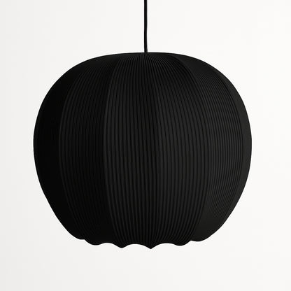 CGC LILA Black Rounded Ribbed Stretch Cotton Fabric Lampshade