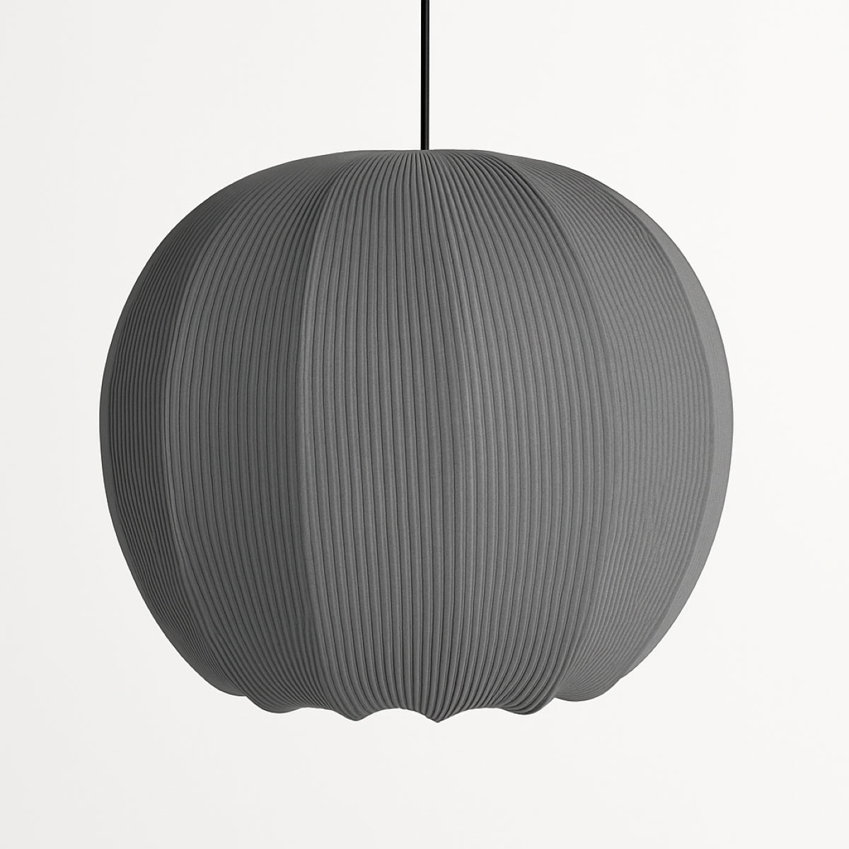 CGC LILA Grey Rounded Ribbed Stretch Cotton Fabric Lampshade