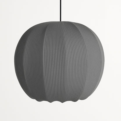 CGC LILA Grey Rounded Ribbed Stretch Cotton Fabric Lampshade