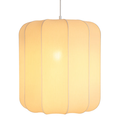 CGC LILA Cream Cylinder Ribbed Stretch Cotton Fabric Lampshade
