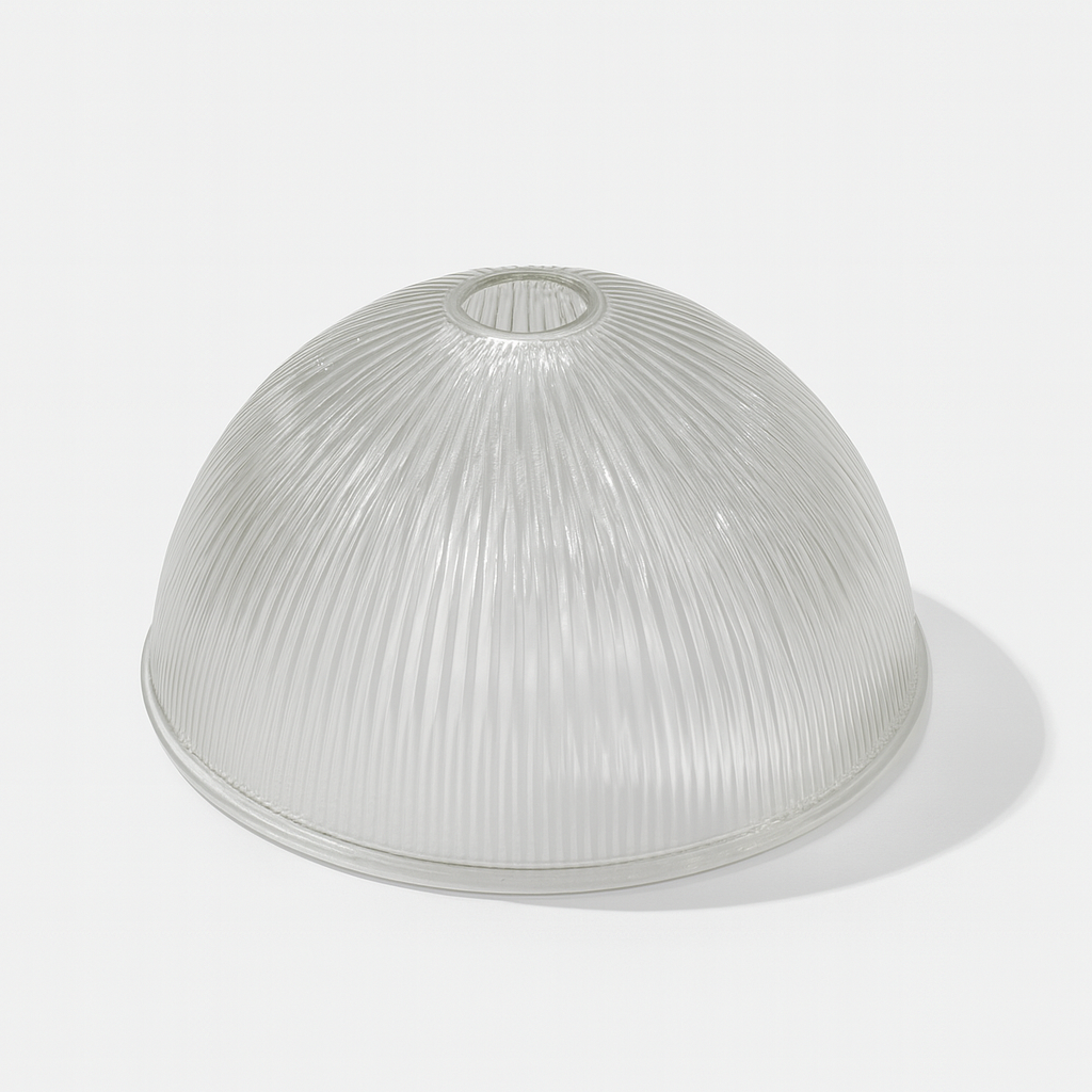 CGC TESS Clear Glass Ribbed Dome Lampshade