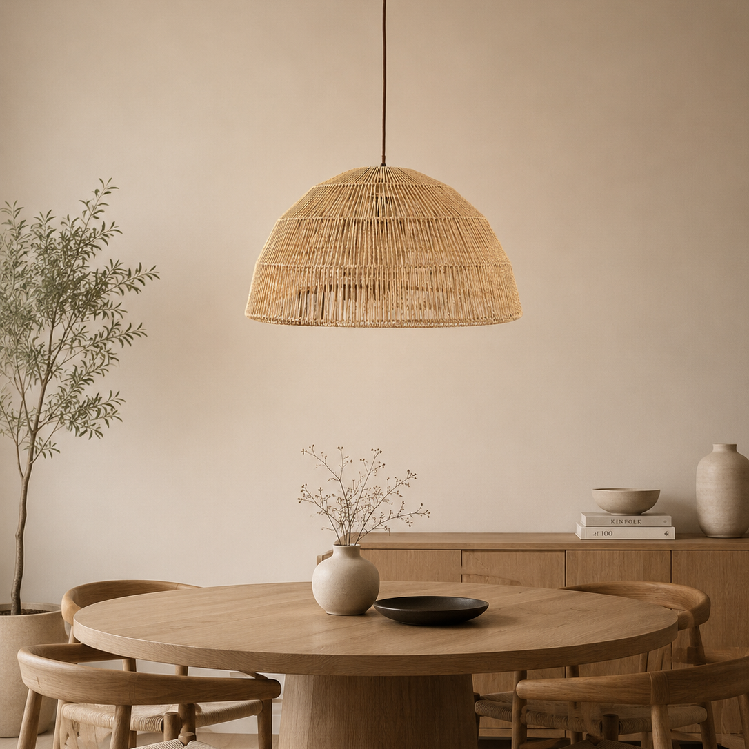 CGC Thalia Natural Woven String 50cm Dome Lampshade Hand Made Easy Fit