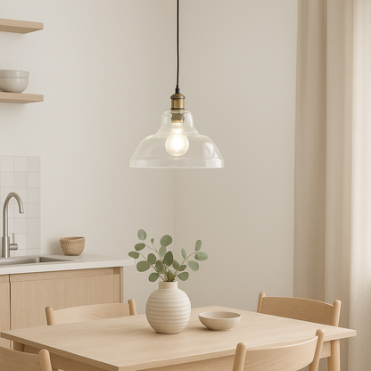 CGC GISELLE Clear Glass Dome Diner Lampshade