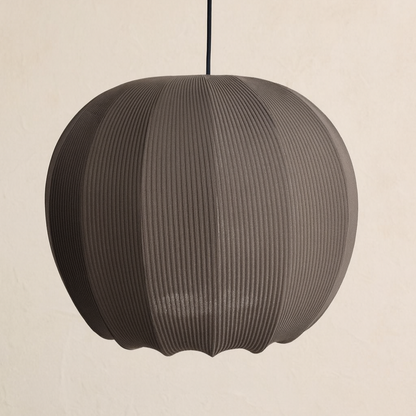 CGC LILA Grey Rounded Ribbed Stretch Cotton Fabric Lampshade