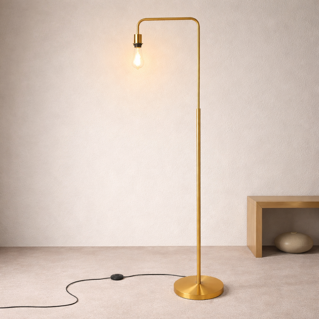 CGC KYRA Brushed Gold Angled Floor Lamp