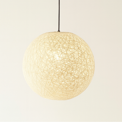 CGC CLARA Cream Large 40cm Round Globe Rattan Weave Lampshade