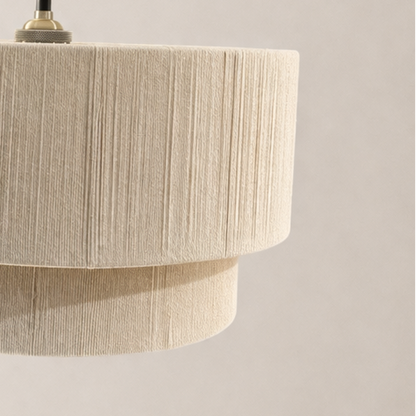 CGC Savina Cream Fine Cotton String Large Two Tier Layered Drum Lampshade