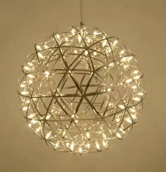 CGC FAWKES Natural White Chrome Extra Large 60cm Silver Firework / Starburst Chandelier
