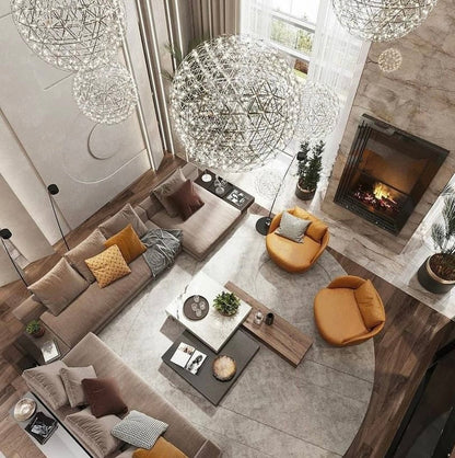 CGC FAWKES Cool White Chrome 100cm XXXL Large Silver Firework / Starburst LED Pendant Light Chandelier