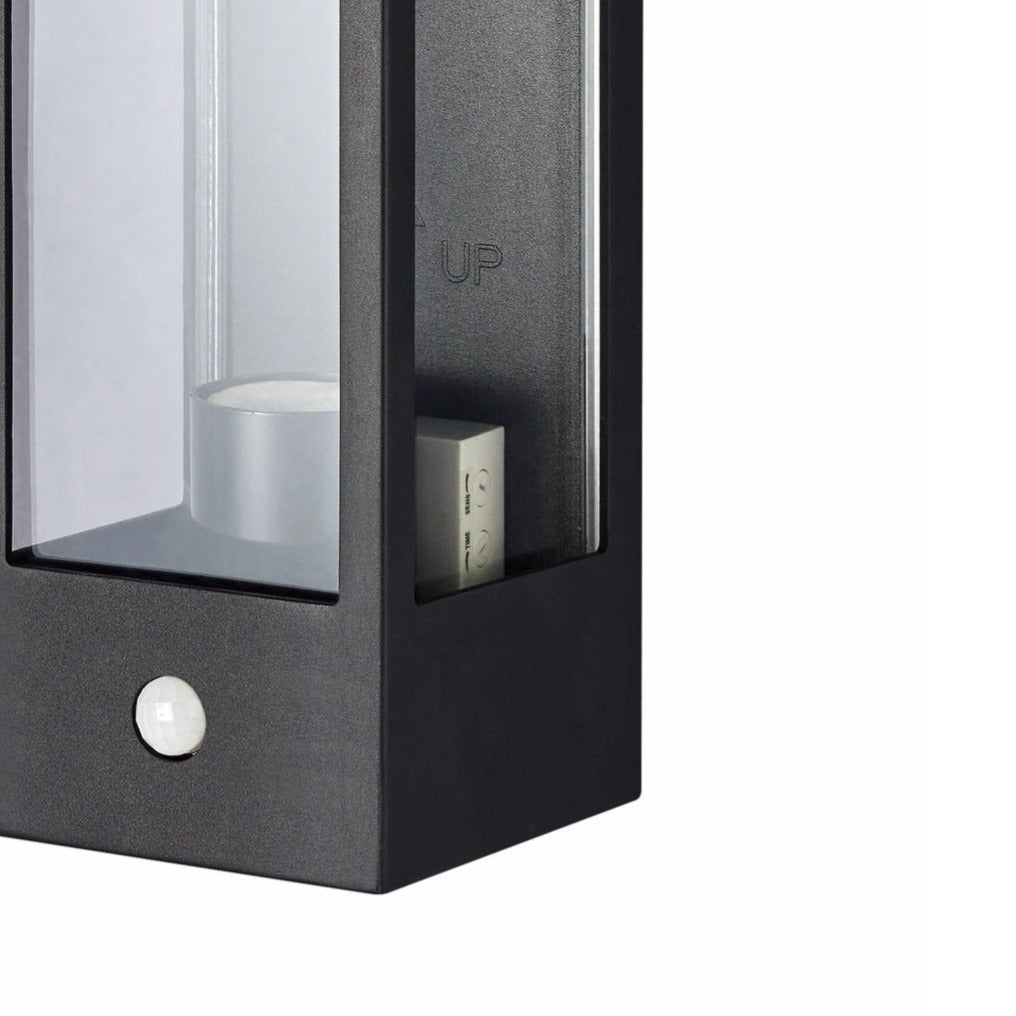 Our Marina black aluminum outdoor wall mounted lantern outdoor light with clear polycarbonate diffusers would look perfect in a modern or more traditional home design. Outside wall lights can provide atmospheric light in your garden, at the front door or on the terrace as well as a great security solution.