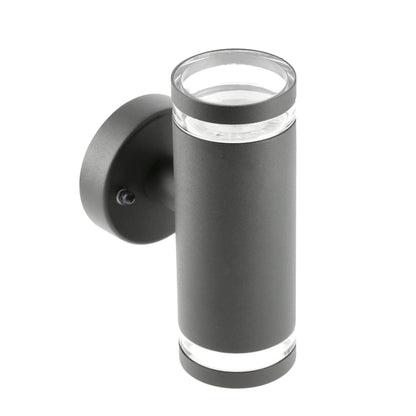 Our Jennifer dark grey outdoor wall mounted up and down cylinder outdoor light would look perfect in a modern or more traditional home design. Outside wall lights can provide atmospheric light in your garden, at the front door or on the terrace as well as a great security solution. It is designed for durability and longevity with its robust material producing a fully weatherproof and water resistant light fitting