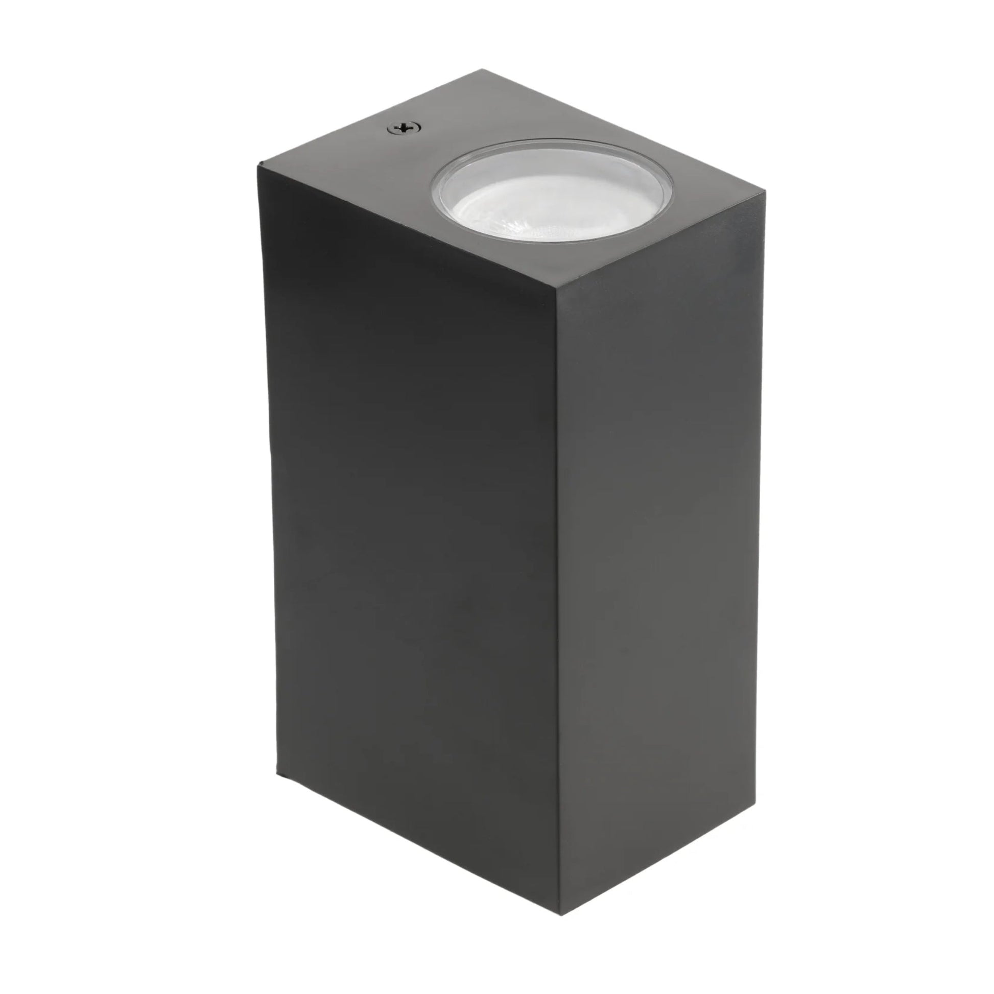 Our Eileen black up and down wall mounted rectangle outdoor light would look perfect in a modern or more traditional home design. Outside wall lights can provide atmospheric light in your garden, at the front door or on the terrace as well as a great security solution. It is designed for durability and longevity with its robust material producing a fully weatherproof and water resistant light fitting.