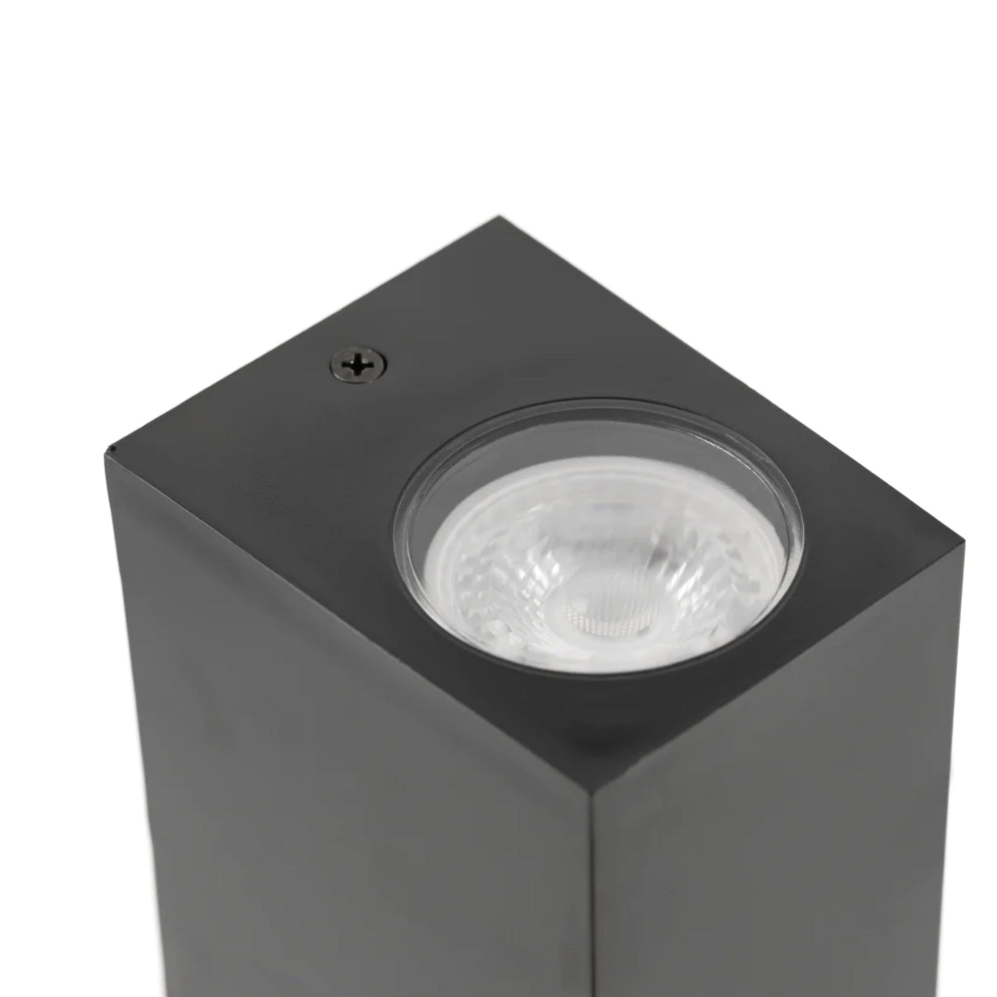 Our Eileen black up and down wall mounted rectangle outdoor light would look perfect in a modern or more traditional home design. Outside wall lights can provide atmospheric light in your garden, at the front door or on the terrace as well as a great security solution. It is designed for durability and longevity with its robust material producing a fully weatherproof and water resistant light fitting.