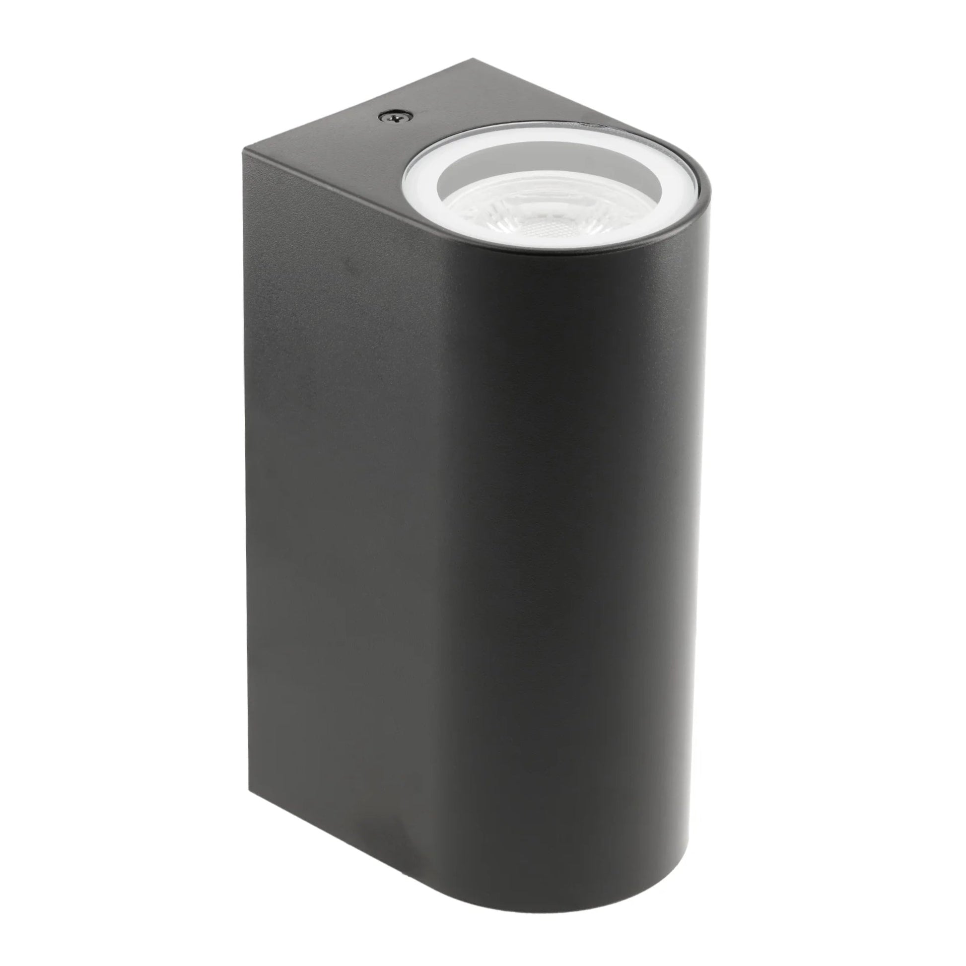 Our Eileen black wall mounted curved double outdoor spotlight light would look perfect in a modern or more traditional home design. Outside wall lights can provide atmospheric light in your garden, at the front door or on the terrace as well as a great security solution. It is designed for durability and longevity with its robust material producing a fully weatherproof and water resistant light fitting.