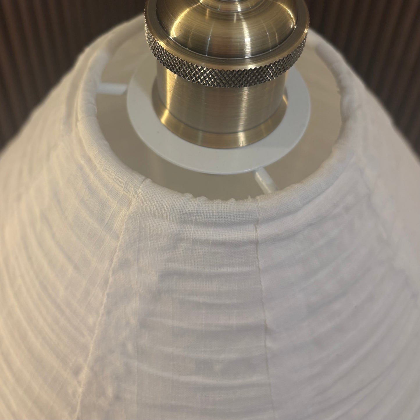 Mabel White Linen Extra Large Teardrop Shape Easy Fit Hand Made Lampshade