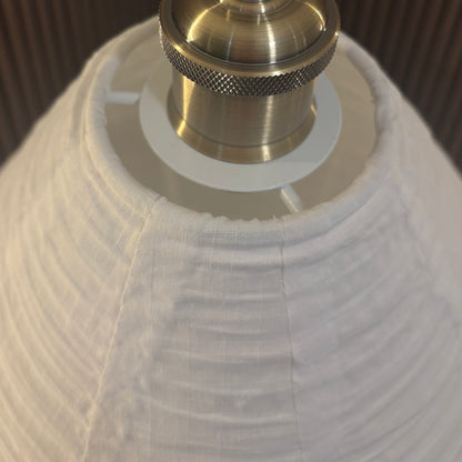 Mabel White Linen Extra Large Teardrop Shape Easy Fit Hand Made Lampshade