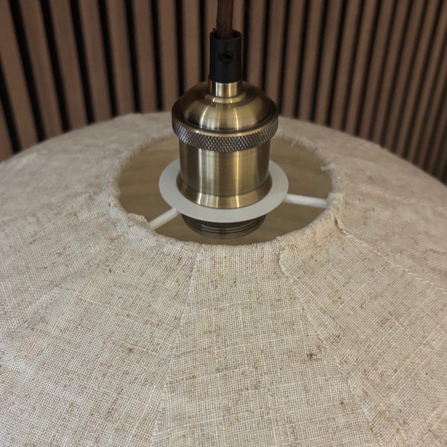 CGC Sybil Oatmeal Linen Extra Large Round Globe Easy Fit Hand Made Lampshade