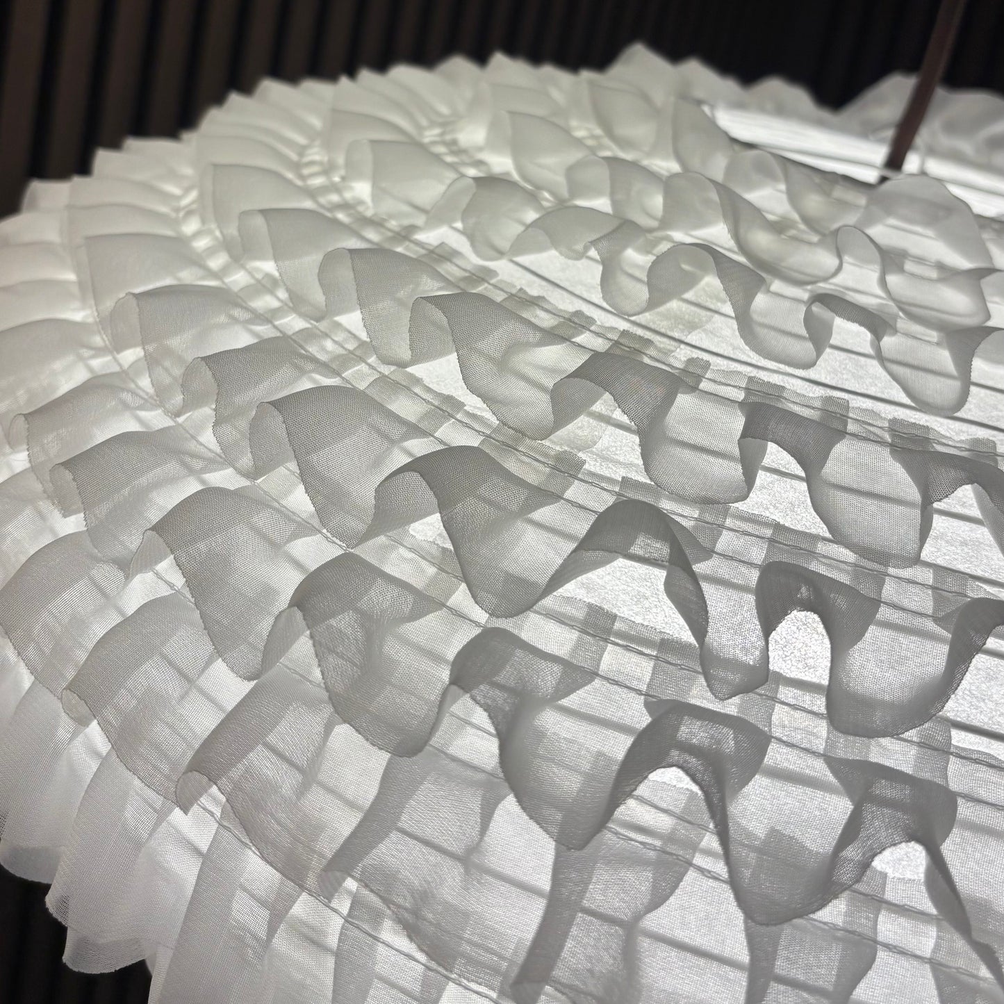 CGC Dolly White Ruffled Linen Extra Large Easy Fit Hand Made Lampshade