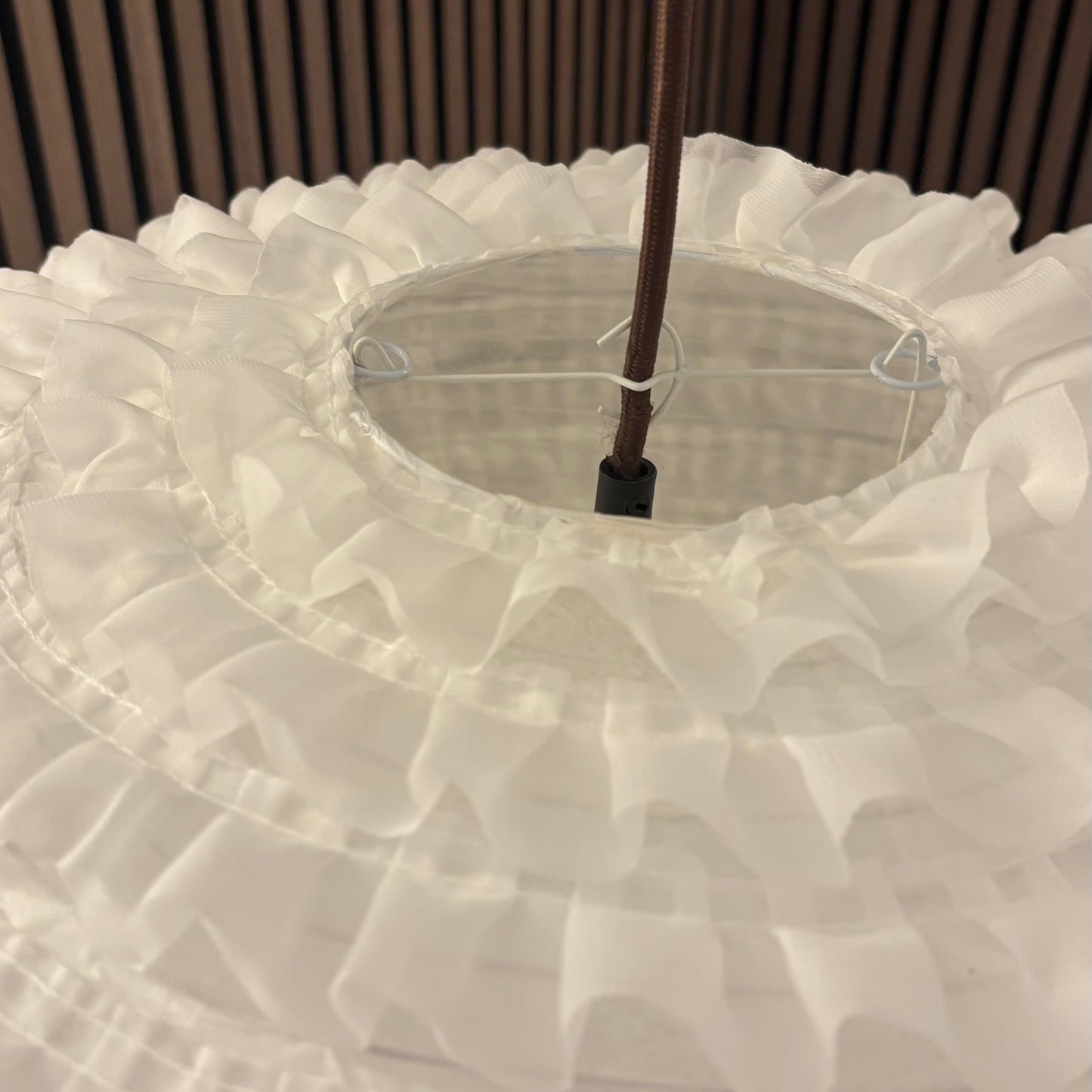 CGC Dolly White Ruffled Linen Extra Large Easy Fit Hand Made Lampshade