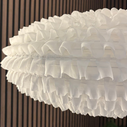 CGC Dolly White Ruffled Linen Extra Large Easy Fit Hand Made Lampshade
