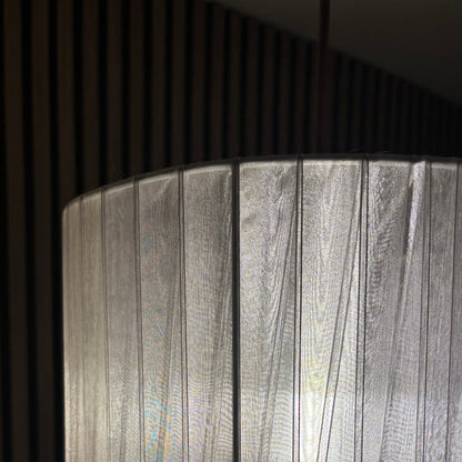 CGC Sylvie Silk Pleated Grey Round Drum Lamp Shade
