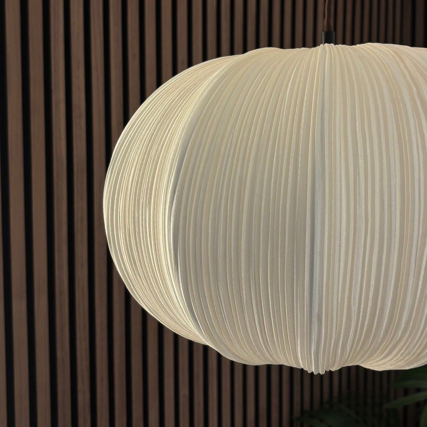 CGC Palmira Cream Large Oval Stretch Ruffled Silk Fabric Lampshade