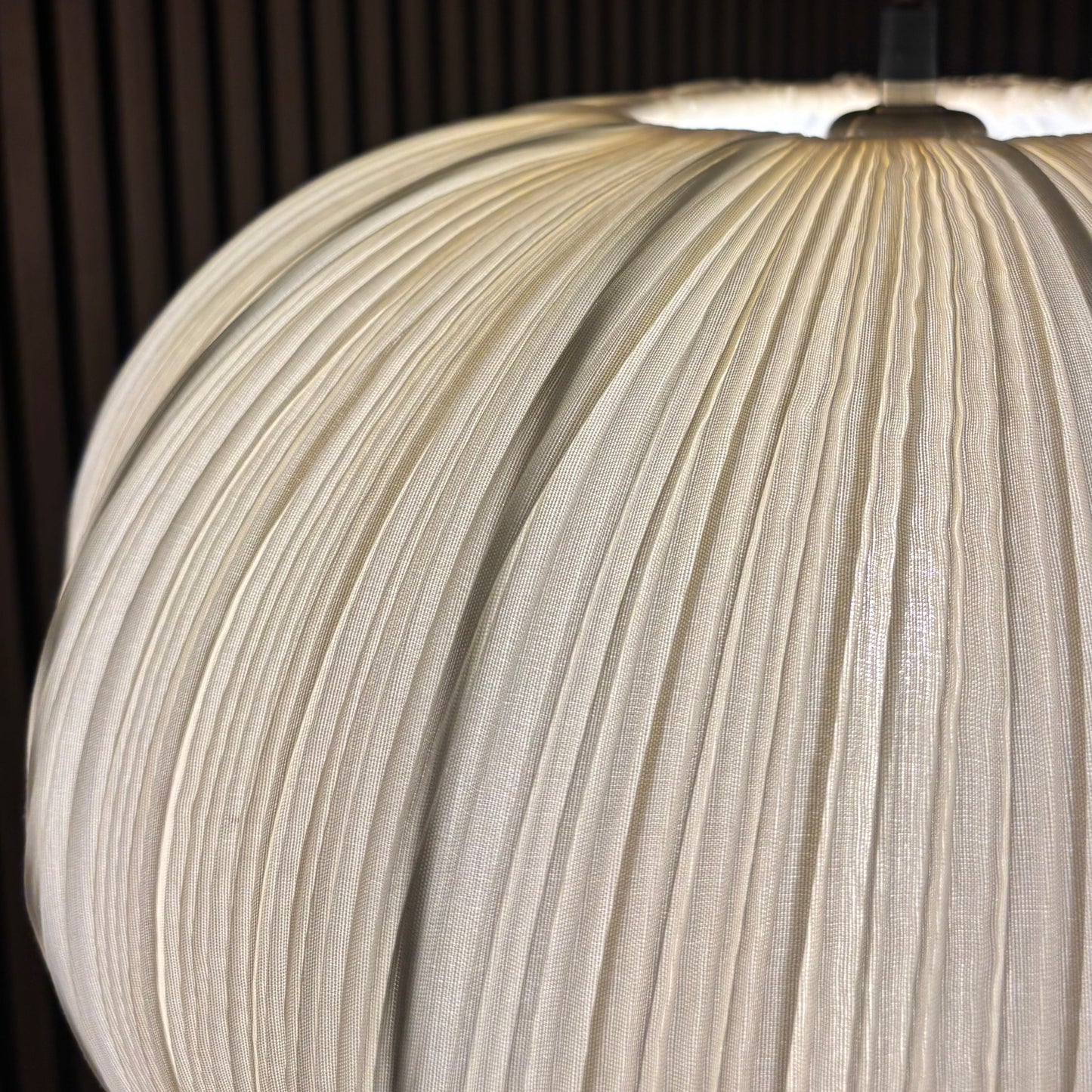 CGC Palmira Cream Large Oval Stretch Ruffled Silk Fabric Lampshade