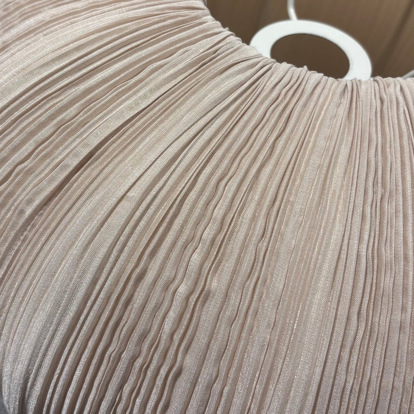 CGC Palmira Champagne Large Oval Stretch Ruffled Silk Fabric Lampshade