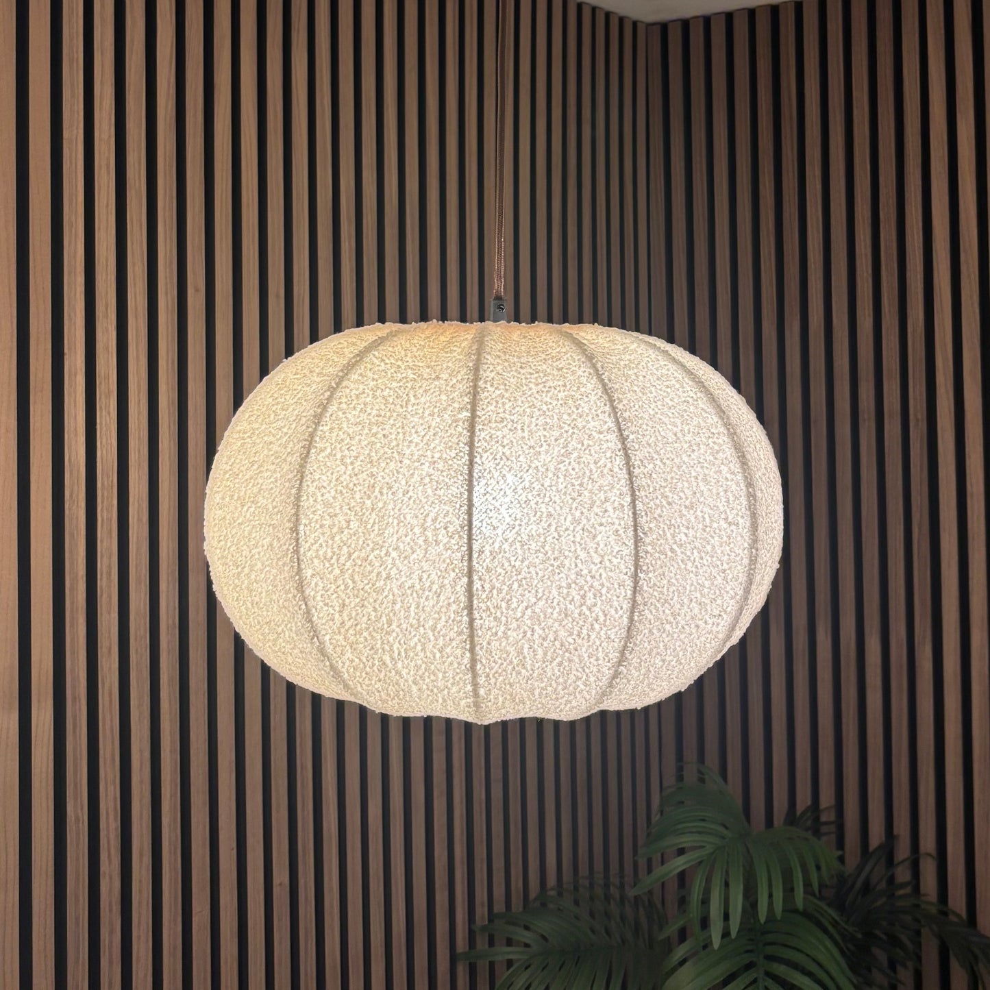 CGC Zita Large Oval Cream Soft Boucle Fabric Lampshade