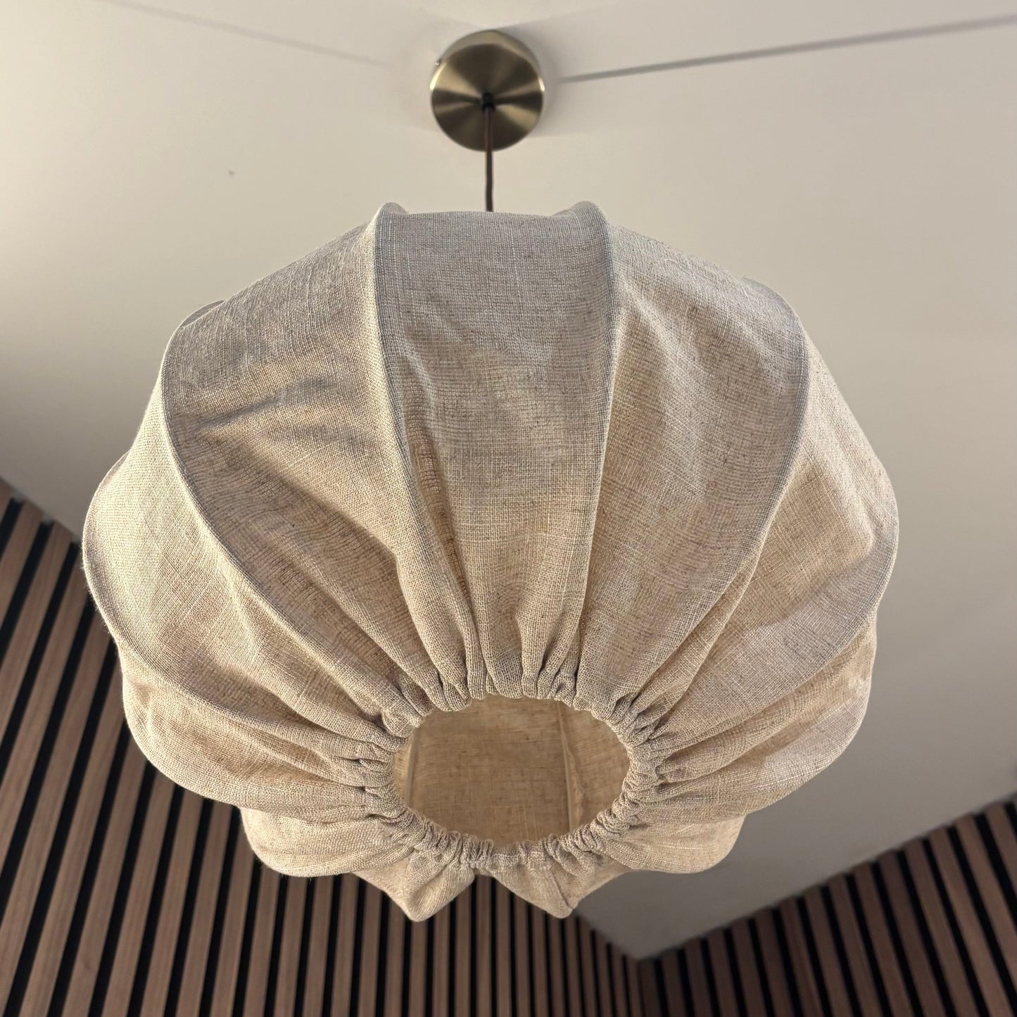 CGC Serafina Large Oval Oatmeal Loose Linen Fabric Lampshade