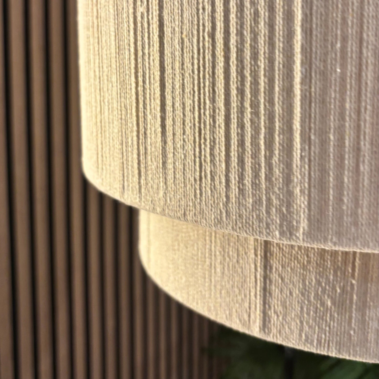 CGC Savina Cream Fine Cotton String Large Two Tier Layered Drum Lampshade