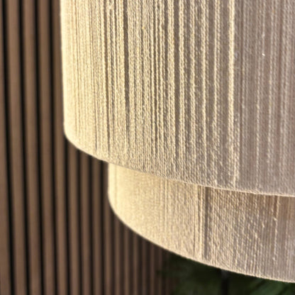 CGC Savina Cream Fine Cotton String Large Two Tier Layered Drum Lampshade