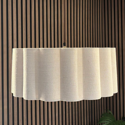 CGC Maria Scalloped Cream Linen Drum Lampshade Large 48cm