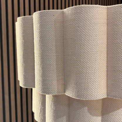 CGC Selina Scalloped Two Tier Cream Linen Drum Lampshade Large 48cm