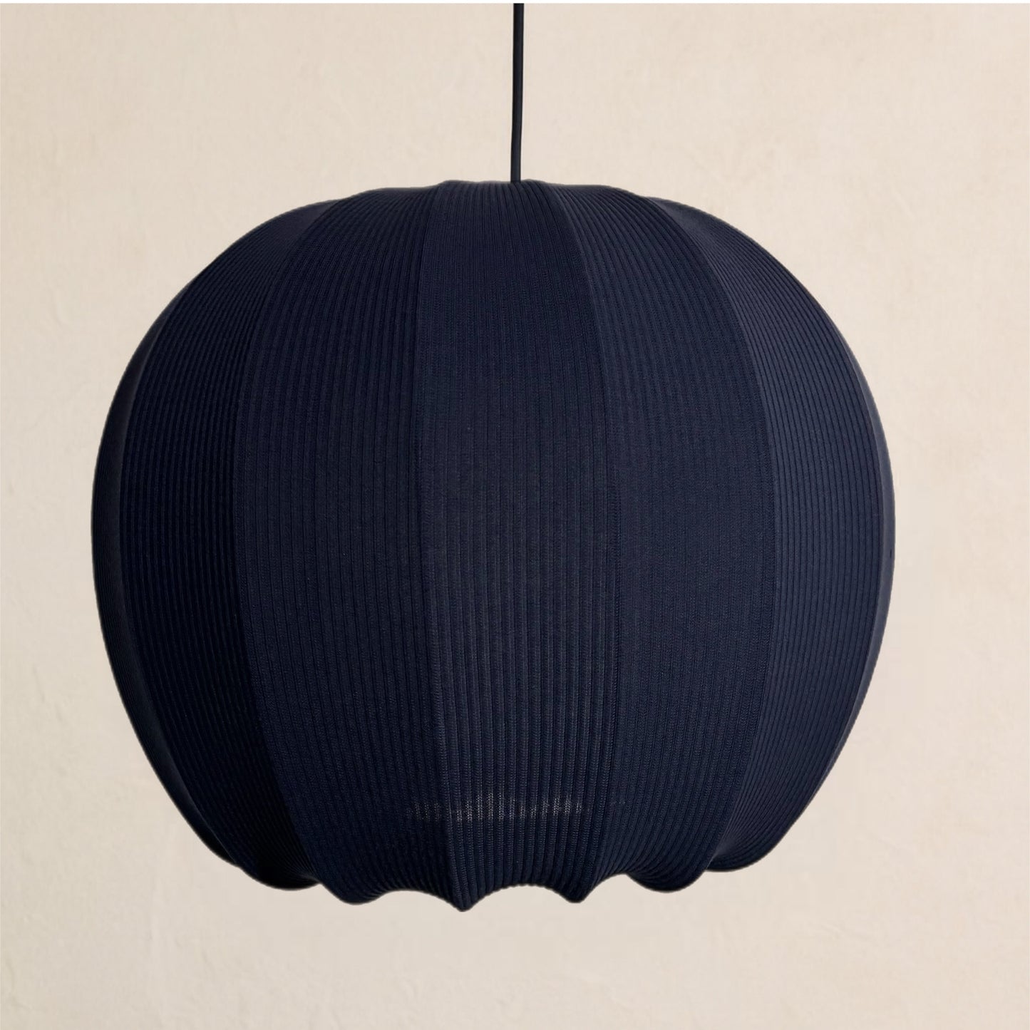 CGC LILA Navy Rounded Ribbed Stretch Cotton Fabric Lampshade