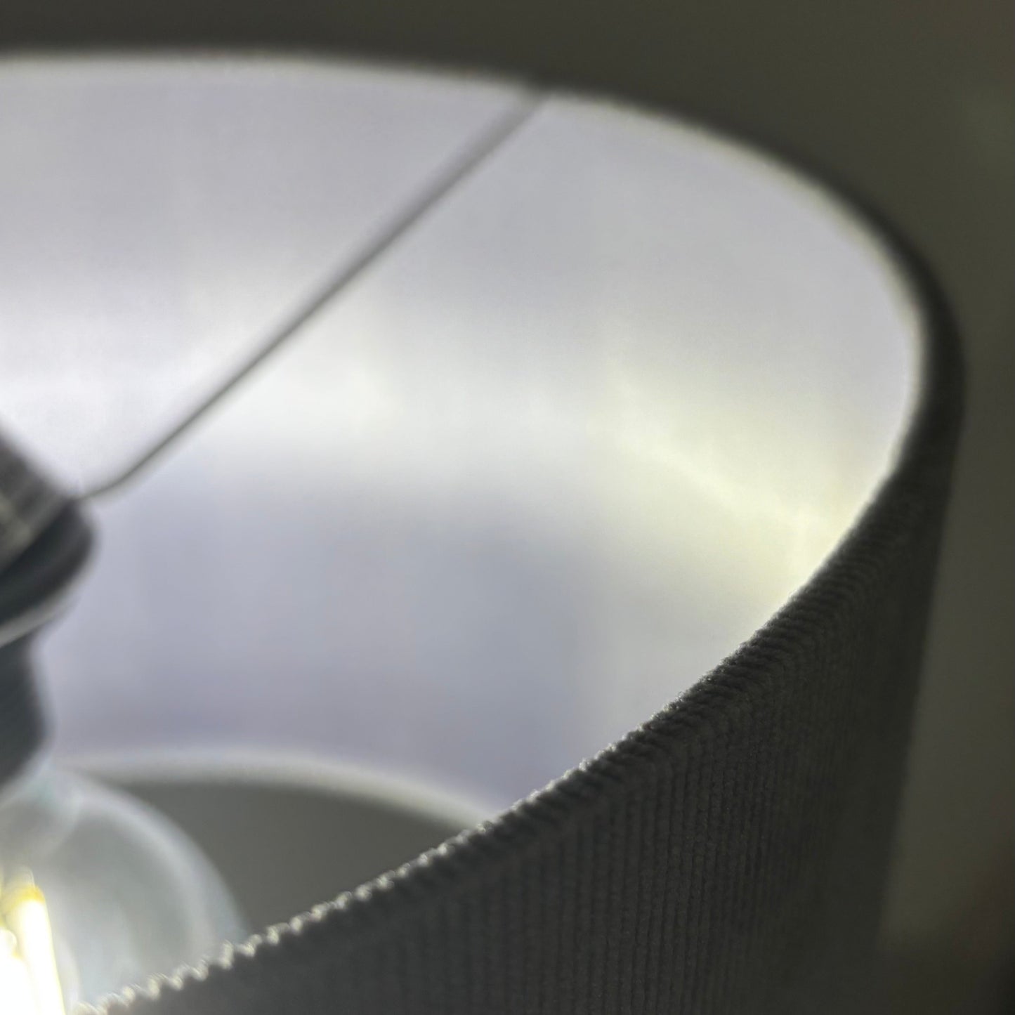 CGC LOLA Grey Corduroy 30cm Lampshade Matching Silk Inner