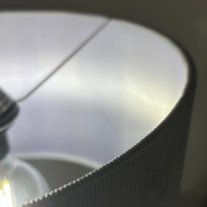 CGC LOLA Grey Corduroy 30cm Lampshade Matching Silk Inner