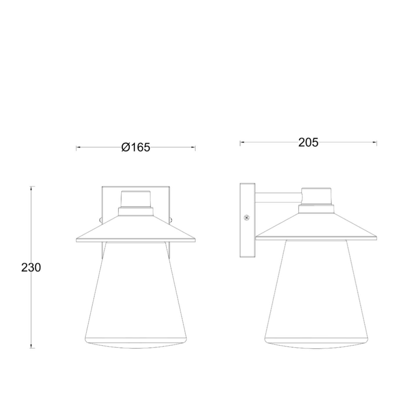 CGC CHESTER Black Outdoor Wall Light Lantern with Bell Shape