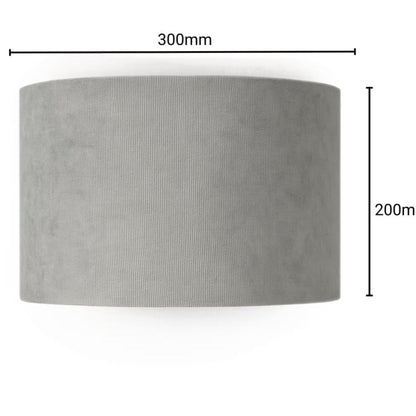 CGC LOLA Grey Corduroy 30cm Lampshade Matching Silk Inner