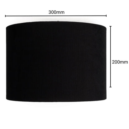 CGC LOLA Black Corduroy 30cm Lampshade Matching Silk Inner