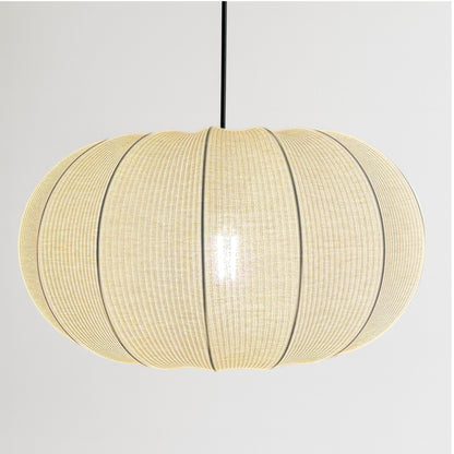 CGC LILA Cream Oval Stretch Ribbed Cotton Fabric Lampshade