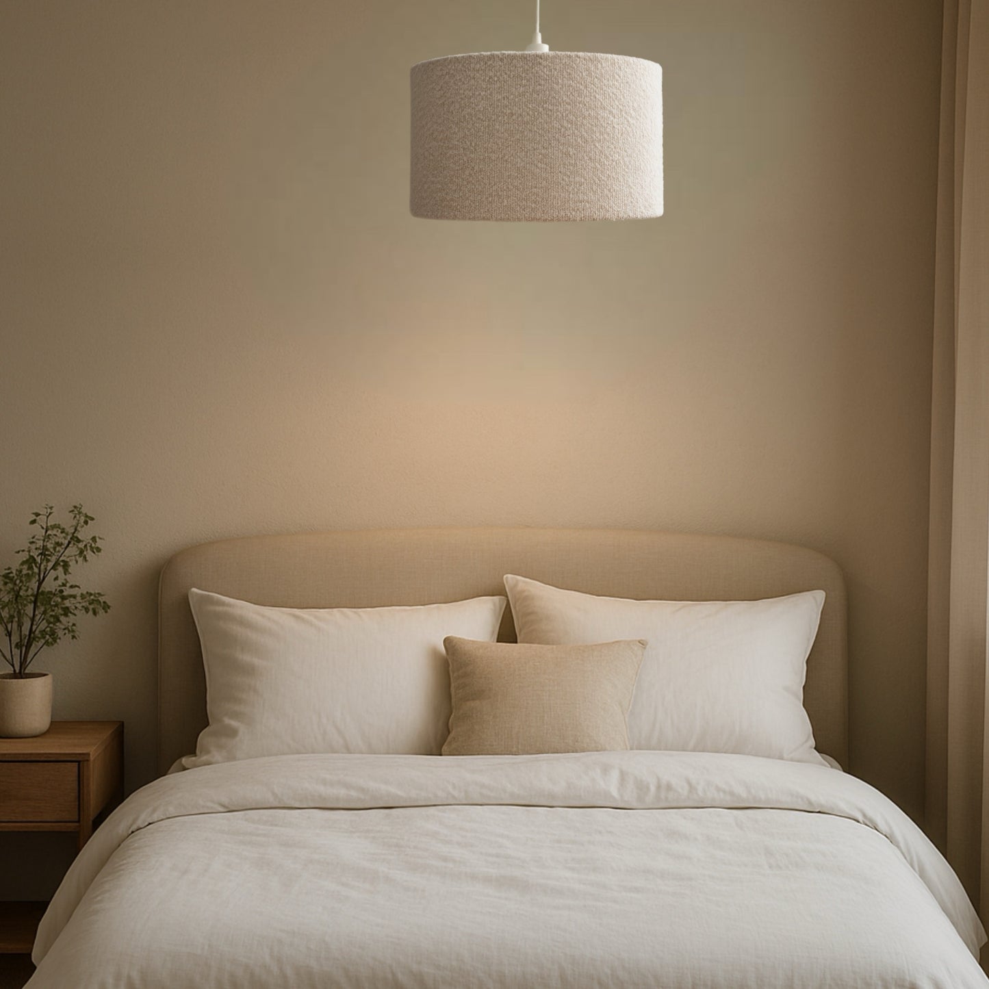 CGC PETRA 30cm Light Brown/Taupe Boucle Ceiling or Table Lamp Shade