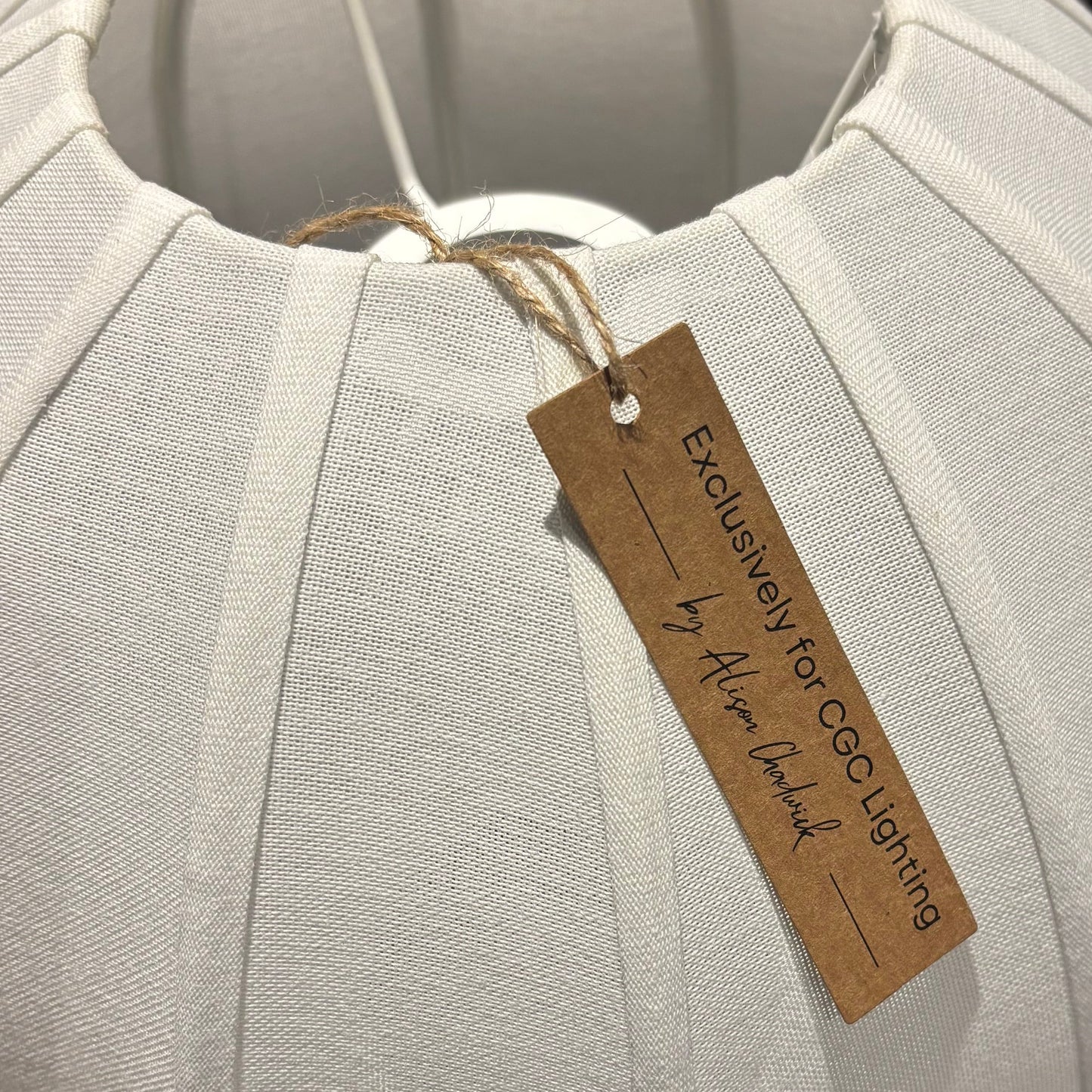 CGC Anica White Round Globe Stretched Fine Cotton Fabric Lampshade