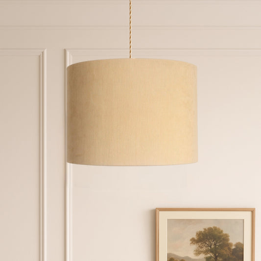 CGC LOLA Cream Corduroy 30cm Lampshade Matching Silk Inner