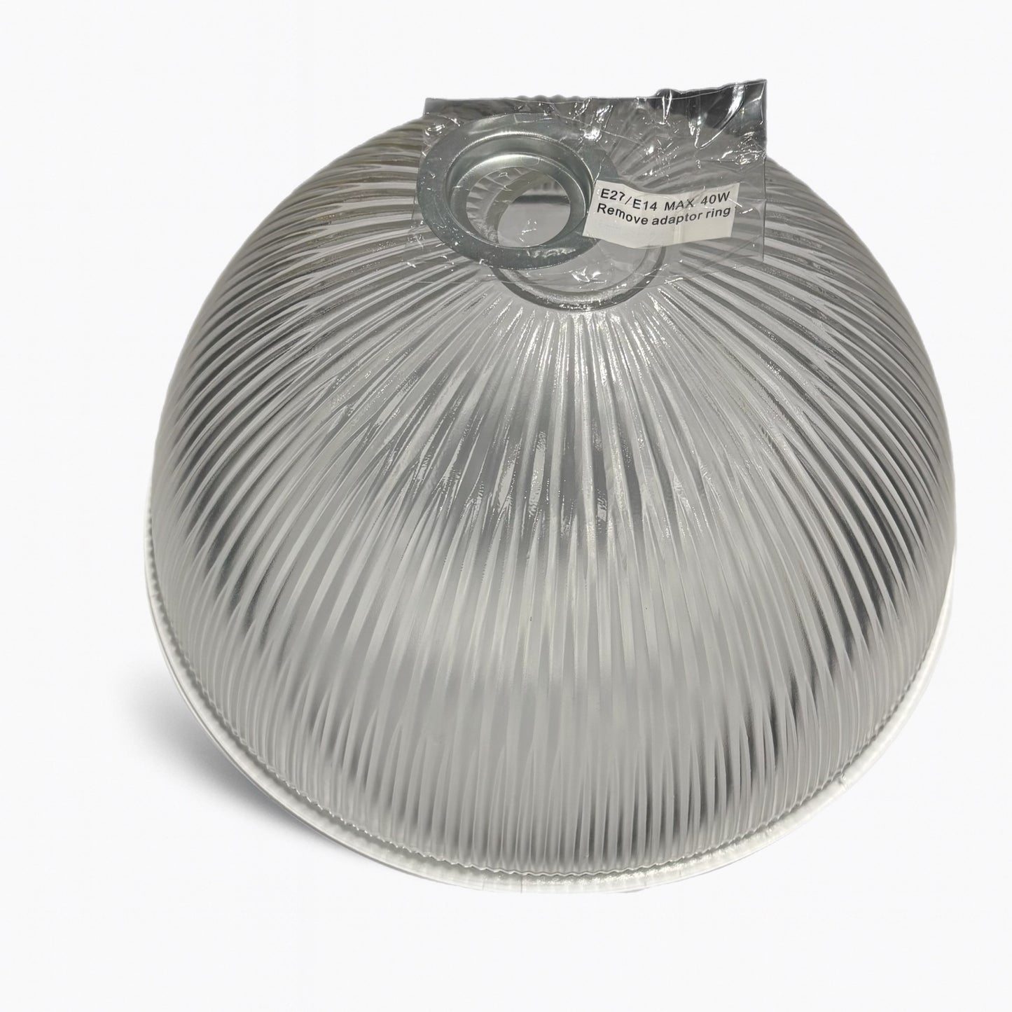 CGC TESS Clear Glass Ribbed Dome Lampshade