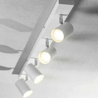 CGC VENETO White GU10 Ceiling Spotlight Four Head Adjustable Bar Light