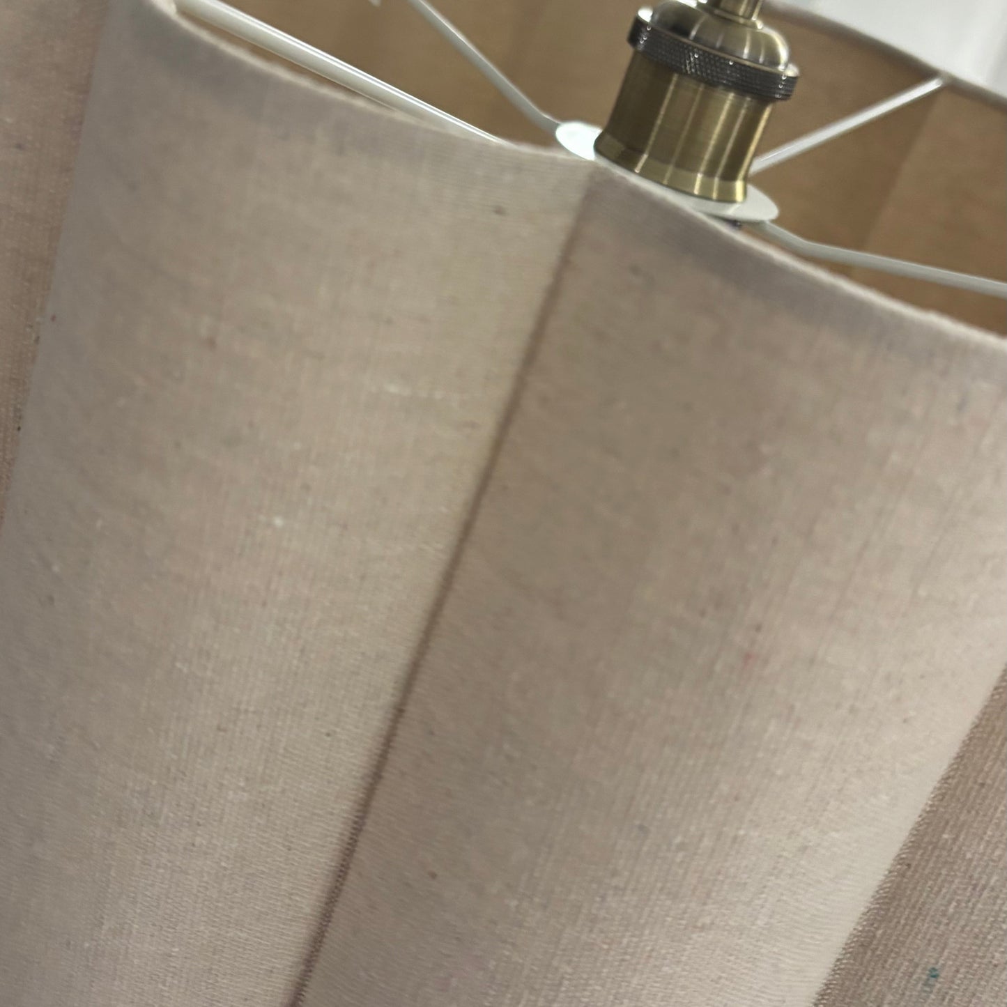 CGC Sabrina Scalloped Oatmeal Linen Drum Lampshade Large 44cm